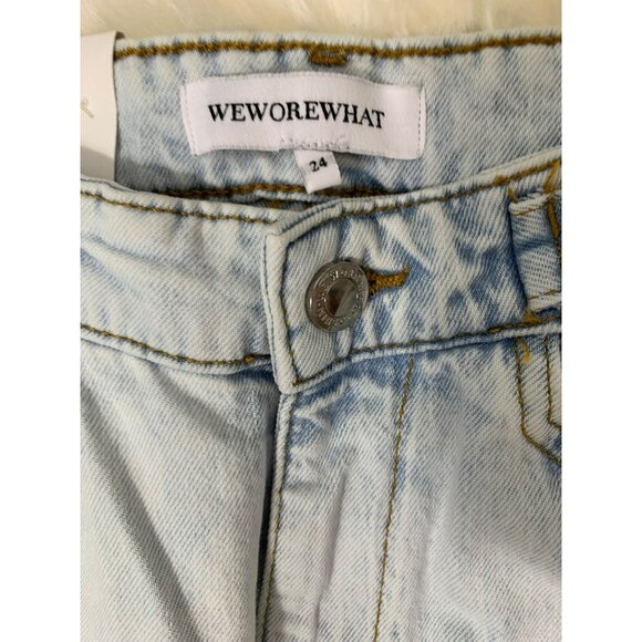 WeWoreWhat Light Wash Utility Straight Jeans NWT Sz 24 Denim Cargo Pants - Picture 6 of 10